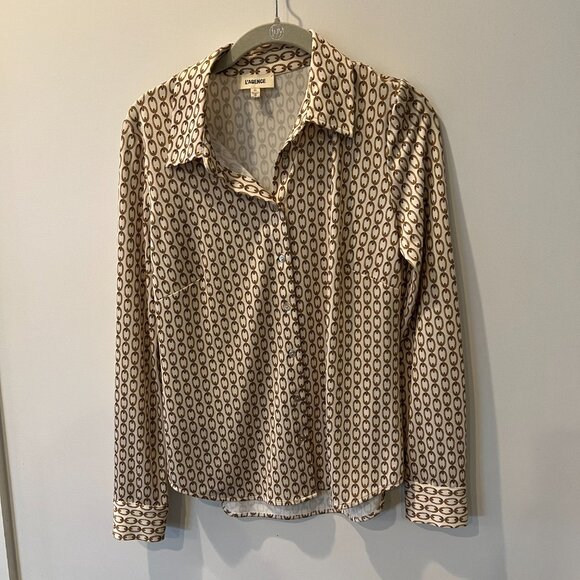 L'Agence Harmony Long Sleeve Blouse Three Tone Chain small - Picture 6 of 6